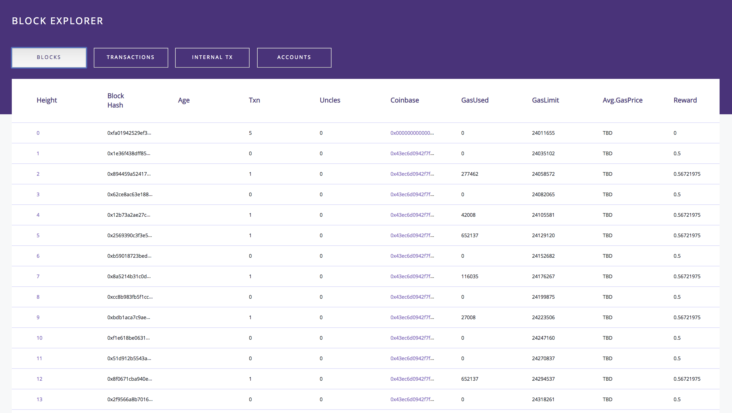 Block Explorer Example